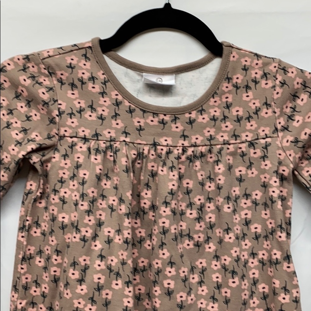 Hanna Andersson Floral Long Sleeve Dress Pink 130 - Picture 3 of 5